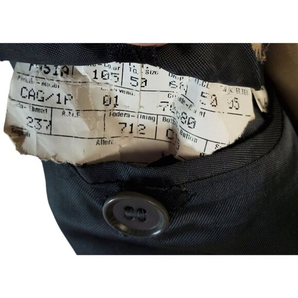 Enzo Tovare 3 Button Suit Jacket Charcoal Gray Super 120s Virgin Wool Mens 44R - Picture 11 of 13